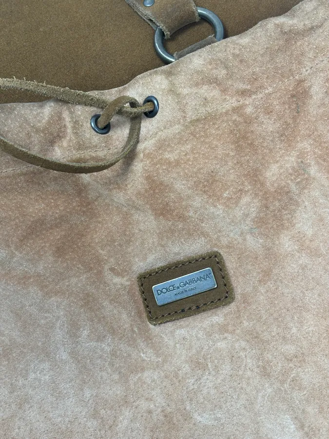 Dolce & Gabbana Brown Suede Studded Butterfly Shoulder Bag - Image 16