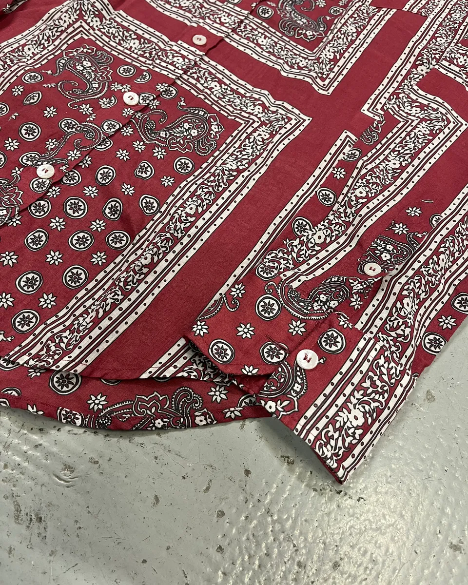 Dolce & Gabbana Burgundy Paisley Bandana Print Shirt - Image 6