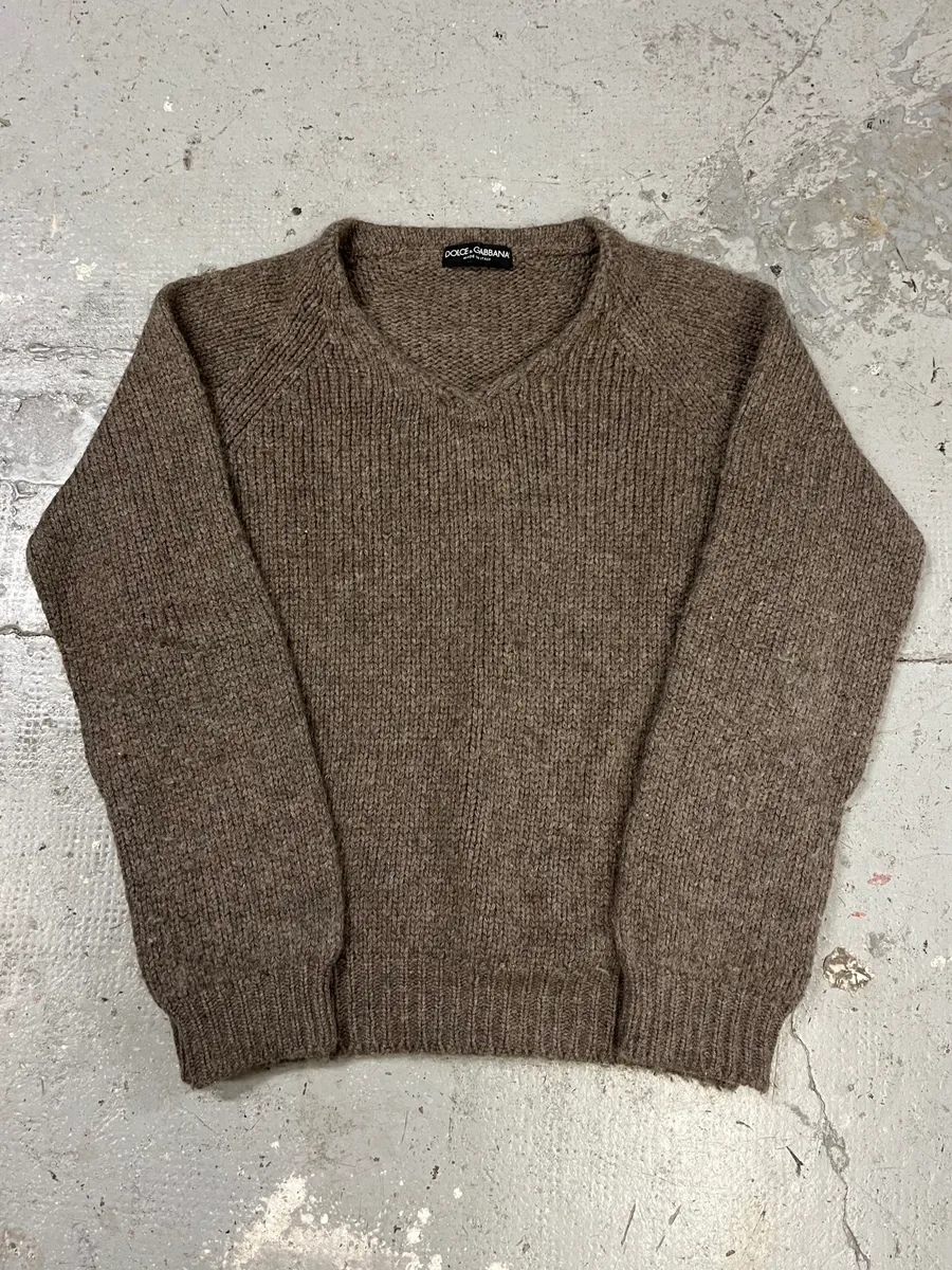 Dolce & Gabbana Grey Brown Wool Sweater - Image 5