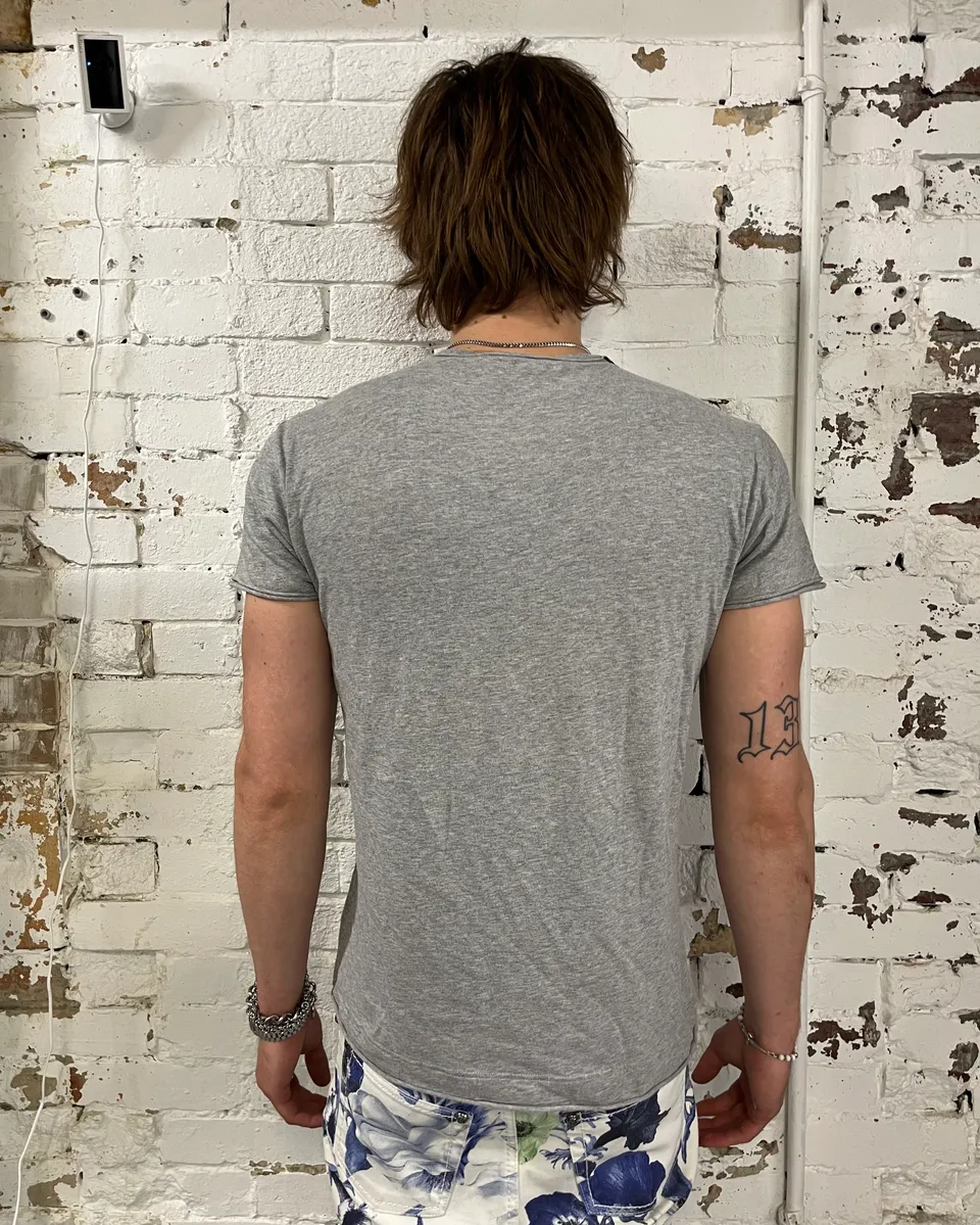 Dolce & Gabbana Grey V-Neck T-Shirt - Image 2