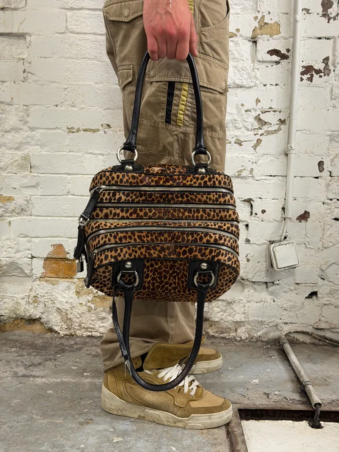 Dolce & Gabbana Lily Leopard Calf Hair Multi-Zip Handle Bag - Image 2