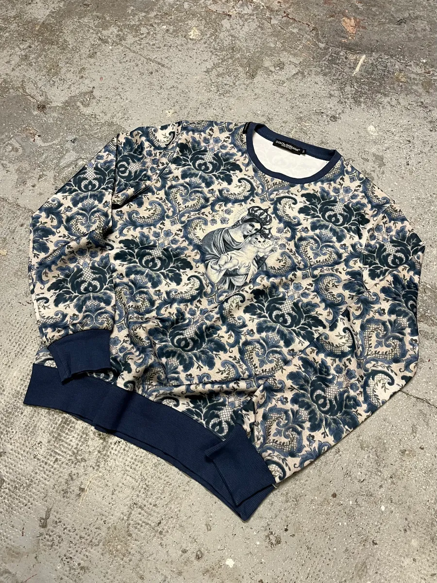 Dolce & Gabbana Maria Blue Dynastie Floral Print Sweater - Image 4