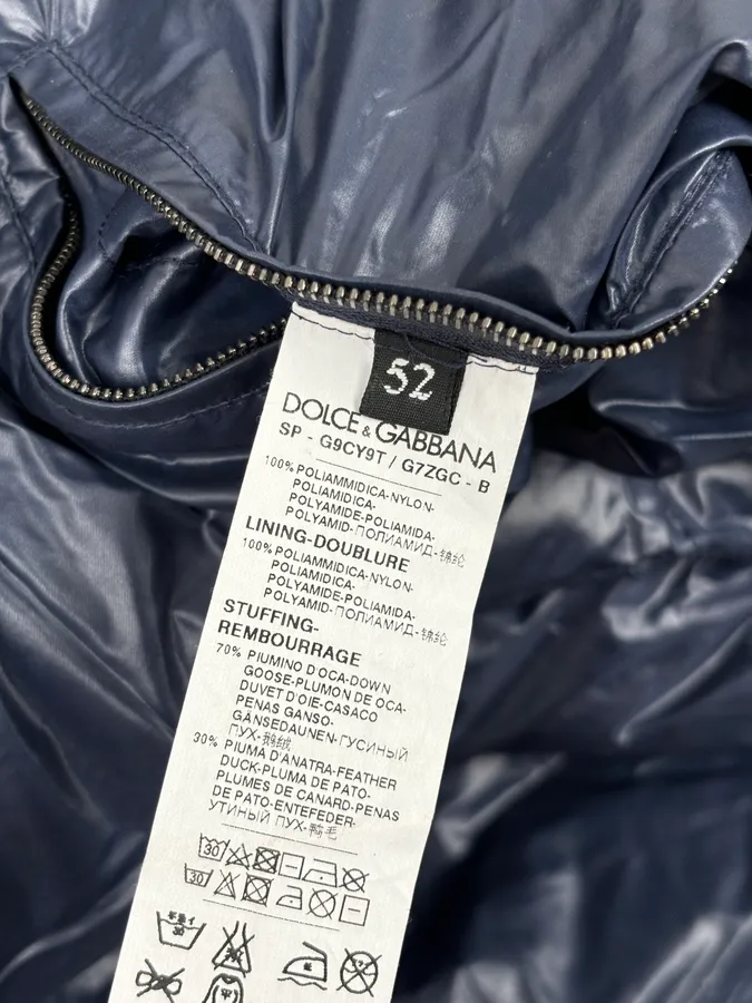 Dolce & Gabbana Navy Nylon Quilted Bomber Jacket - Image 9