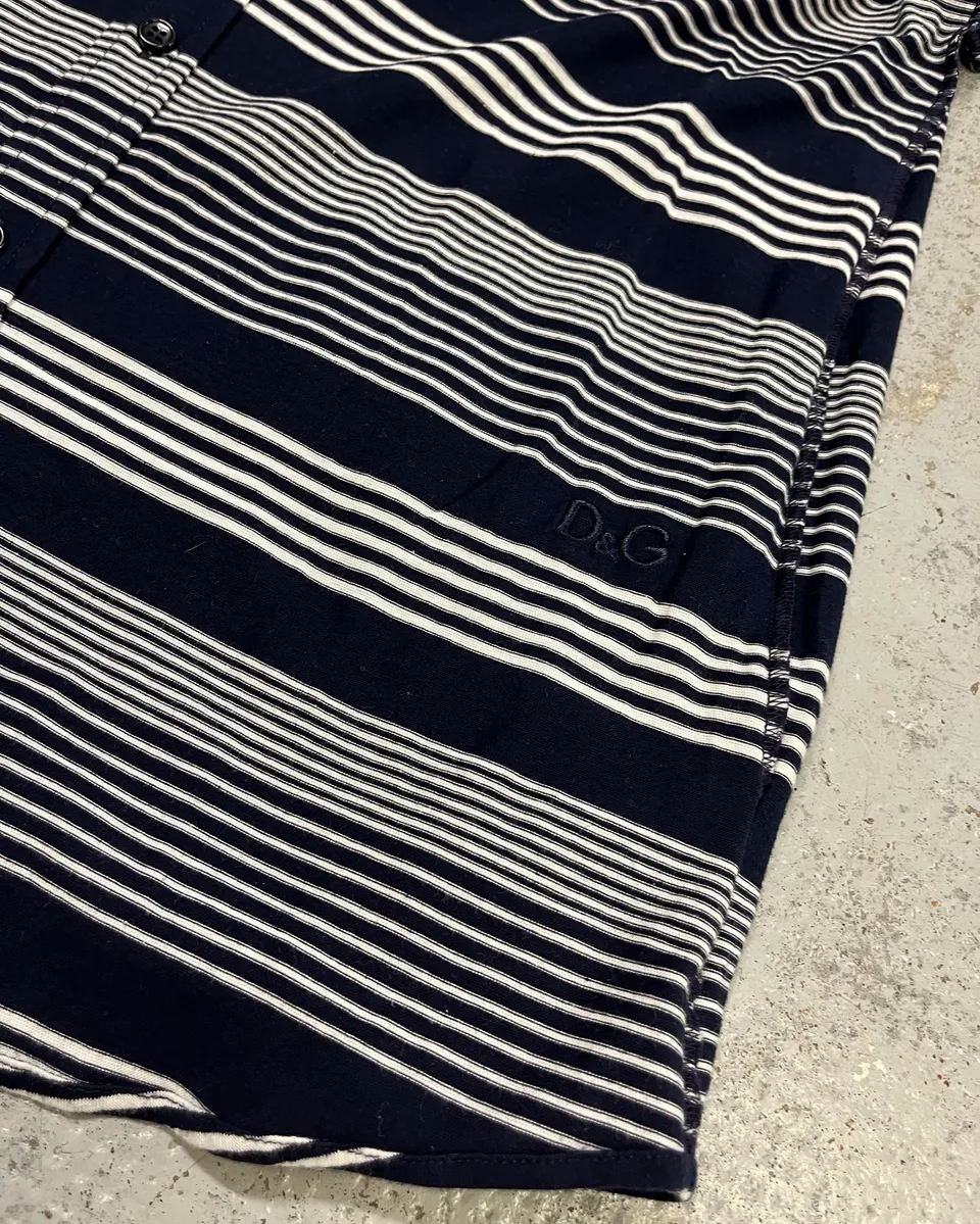 Dolce & Gabbana Navy Striped Polo - Image 6