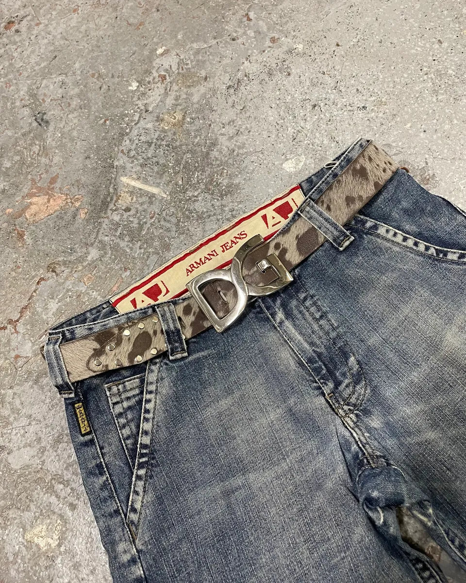 Dolce & Gabbana Pony Hair Brown Leather Belt