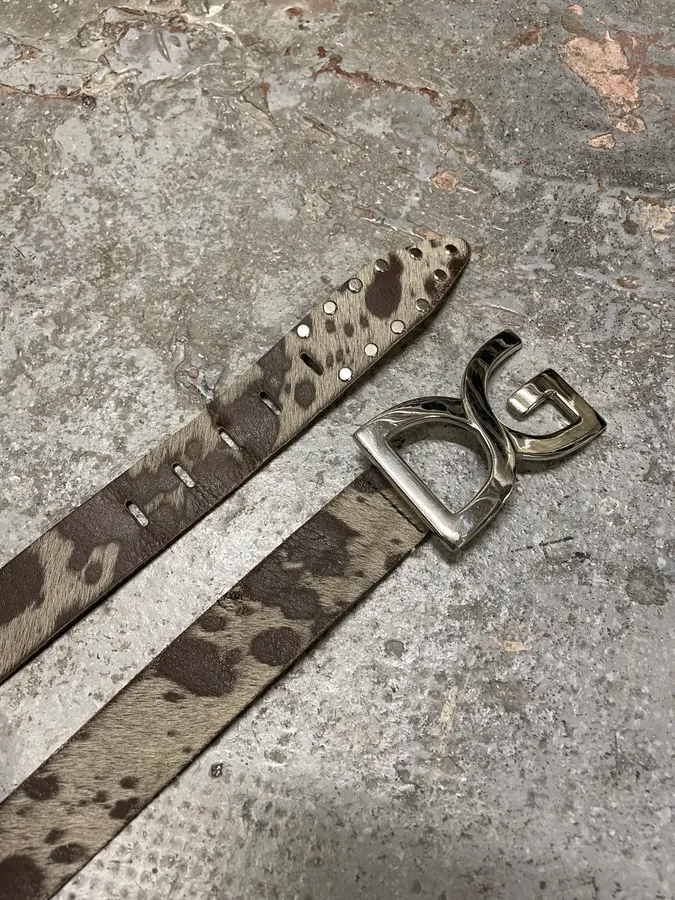 Dolce & Gabbana Pony Hair Brown Leather Belt - Image 5