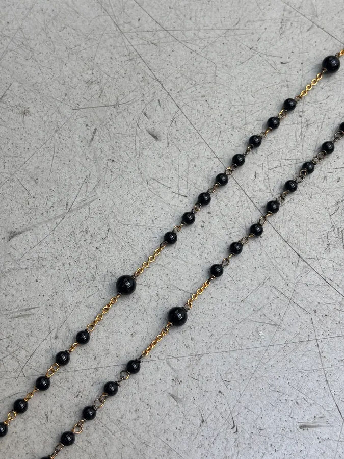Dolce & Gabbana Rosary Cross Gold & Black Necklace - Image 6
