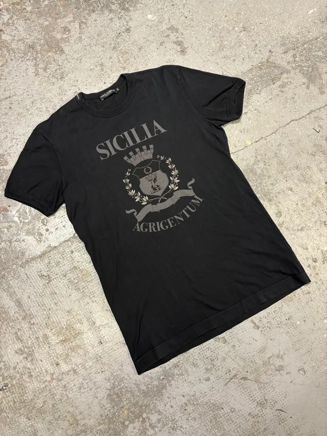 Dolce & Gabbana Sicilia Traditional Black T-shirt - Image 4