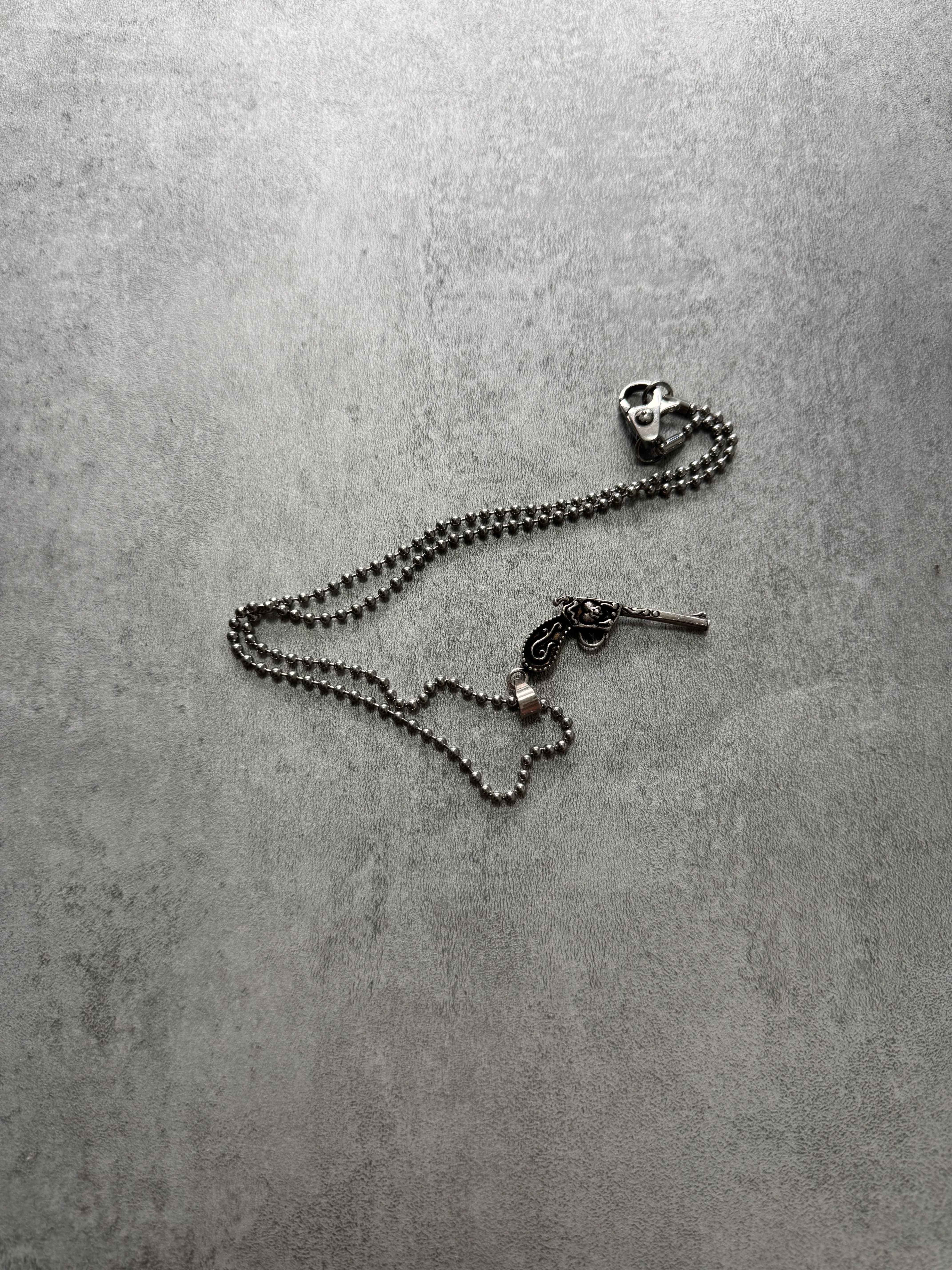 Dolce & Gabbana Silver Gun Pendant Ball Chain Link Stainless Steel Necklace (OS) - Image 2