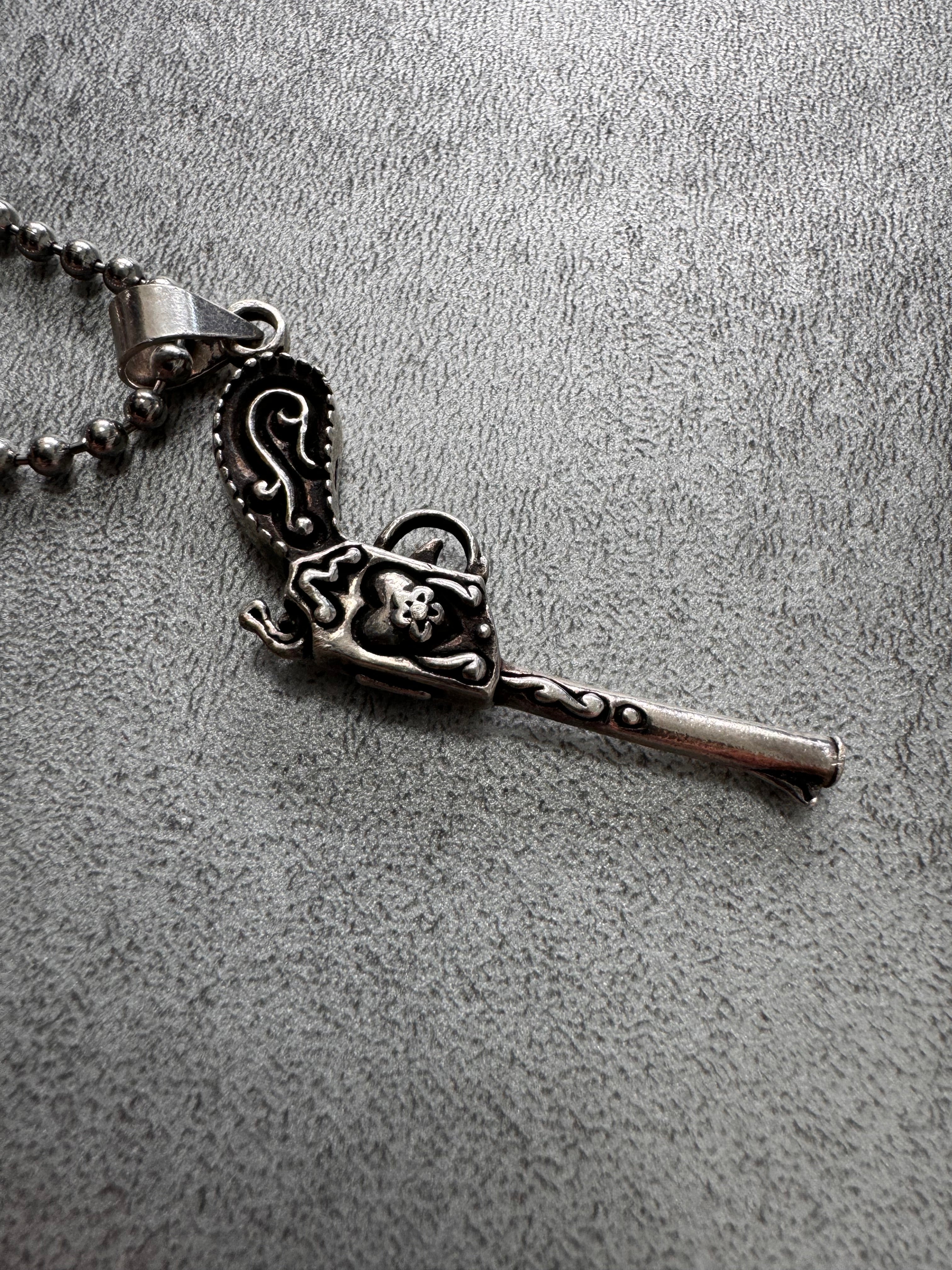 Dolce & Gabbana Silver Gun Pendant Ball Chain Link Stainless Steel Necklace (OS) - Image 3