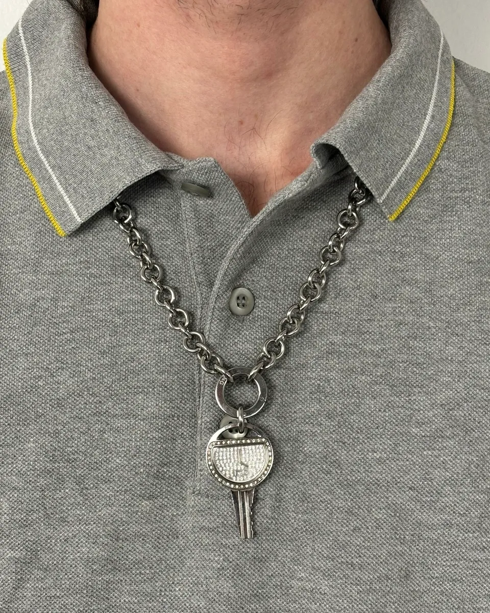 Dolce & Gabbana Stainless Steel Crystal Key Pendant Watch - Image 2