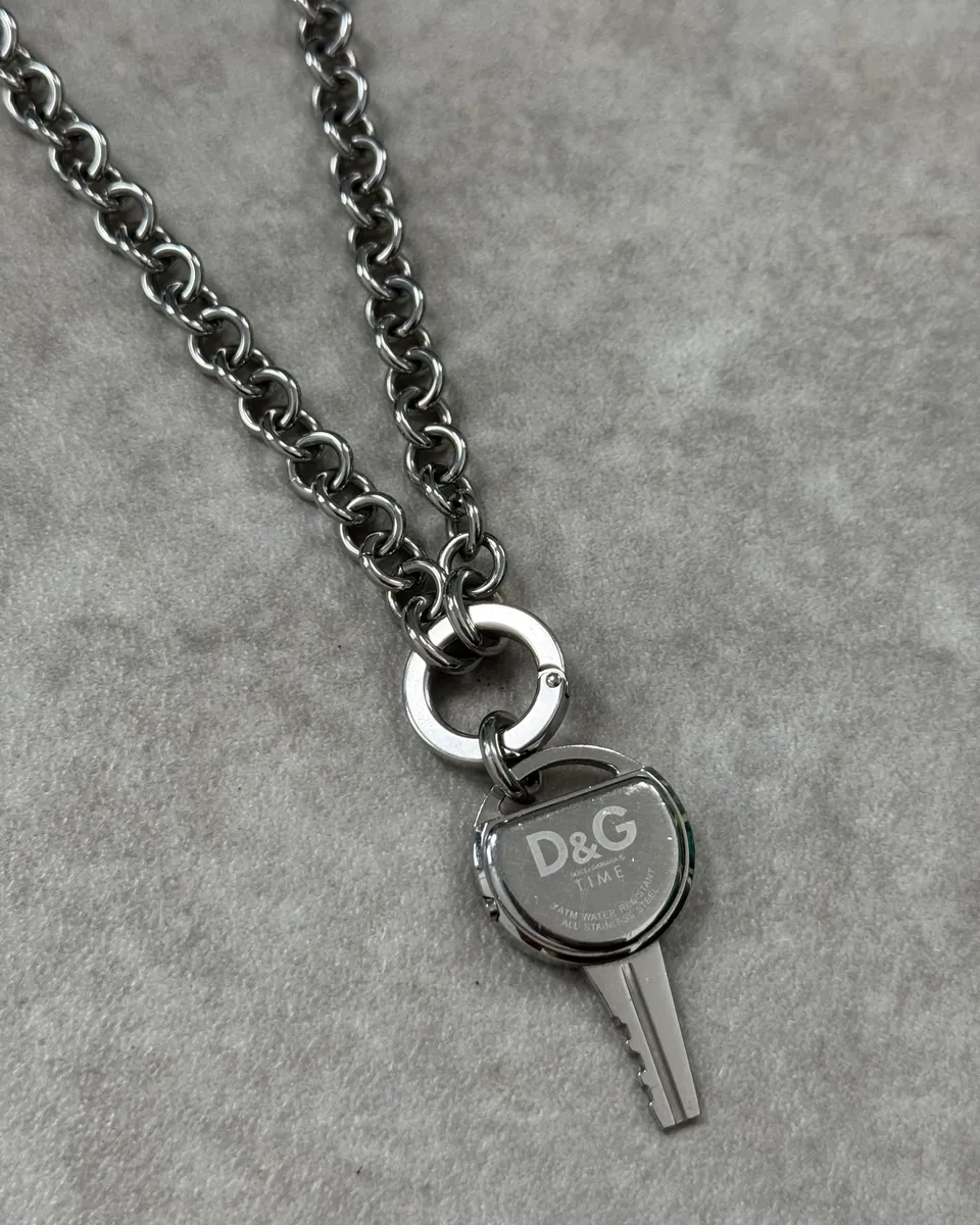 Dolce & Gabbana Stainless Steel Crystal Key Pendant Watch - Image 6