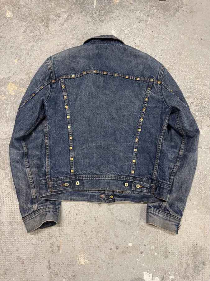 2000s Dolce & Gabbana Studded Faded Denim Jacket - Image 3