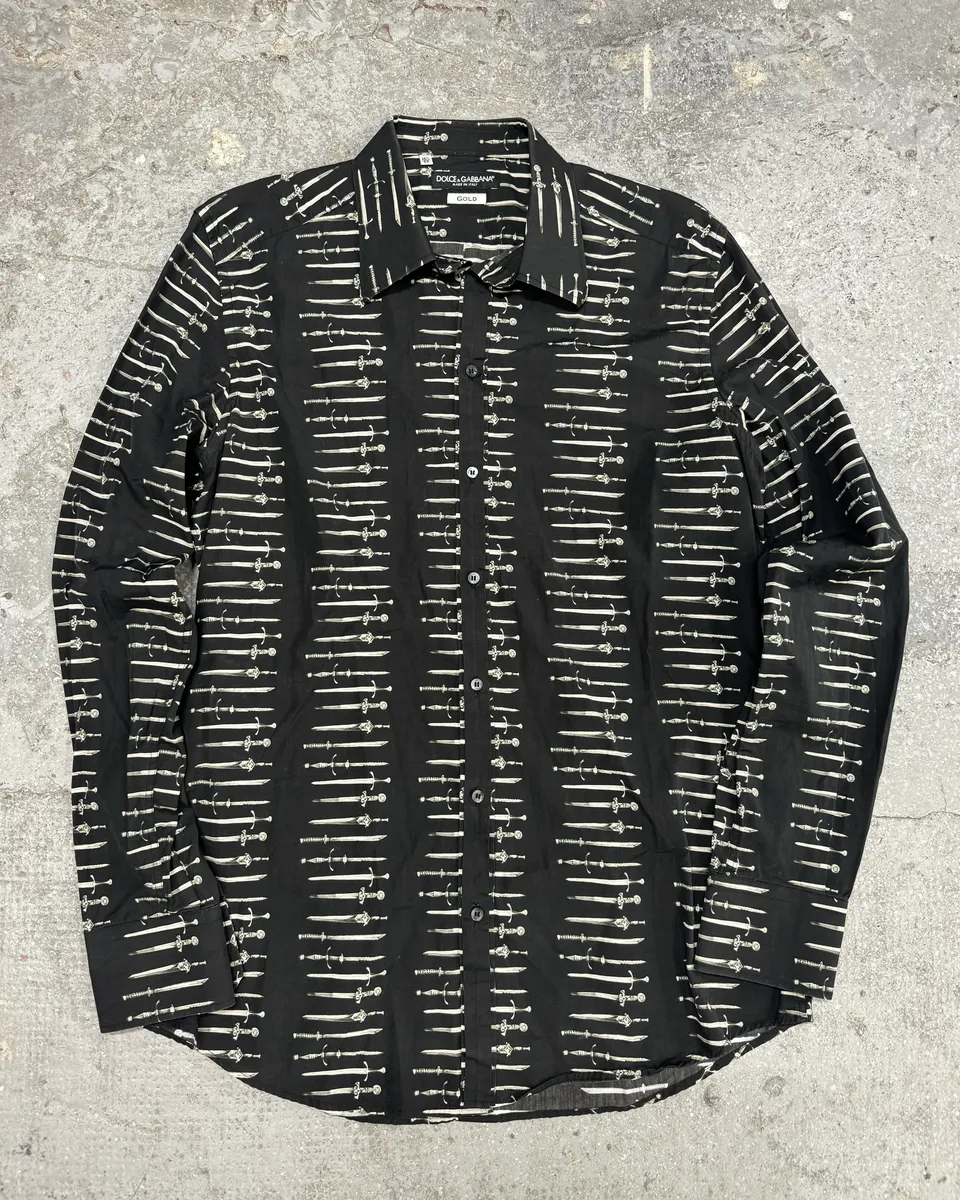 Dolce & Gabbana Swords Black & White Shirt - Image 4