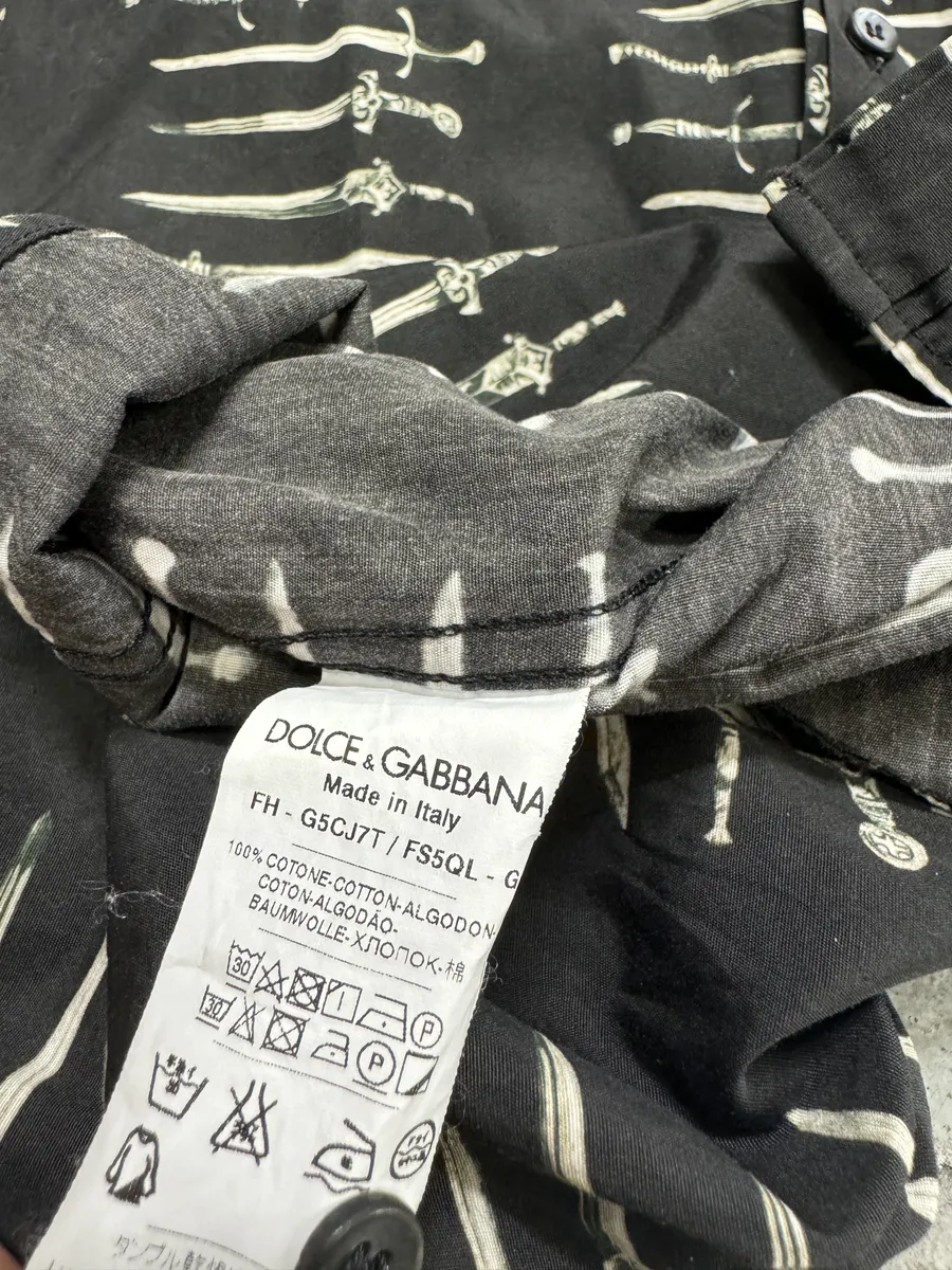 Dolce & Gabbana Swords Black & White Shirt - Image 6