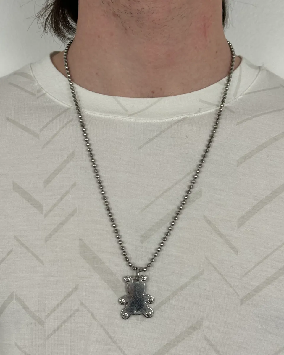Dolce & Gabbana Teddy Bear Silver Necklace - Image 2