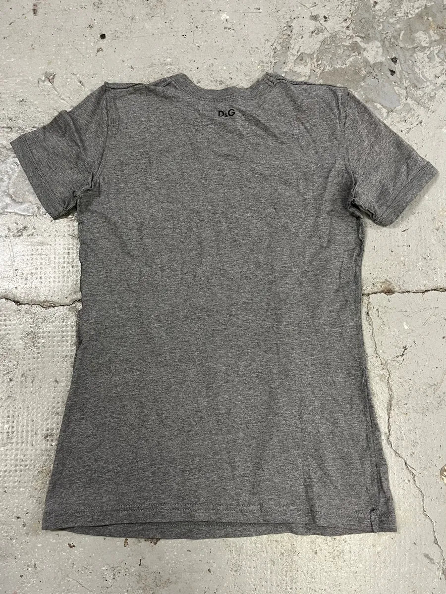 Dolce & Gabbana Trompe L’Oeil Corset Grey Tee-Shirt - Image 4