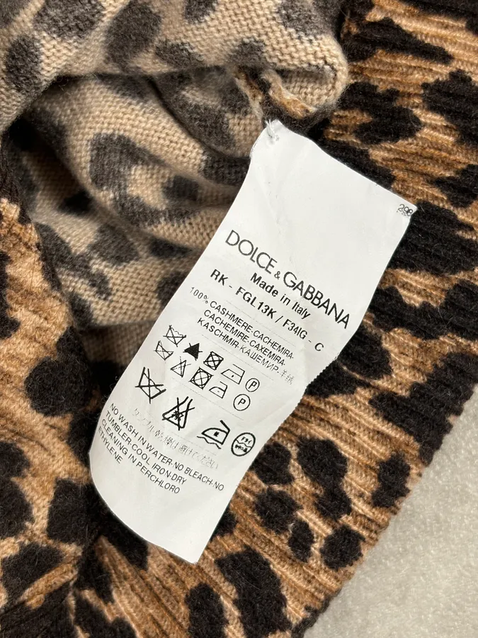 Dolce & Gabbana Wool Leopard Print Cardigan Sweater - Image 9