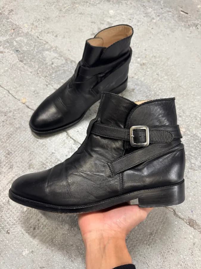 Dolce Vintage Black Leather Boots - Image 3