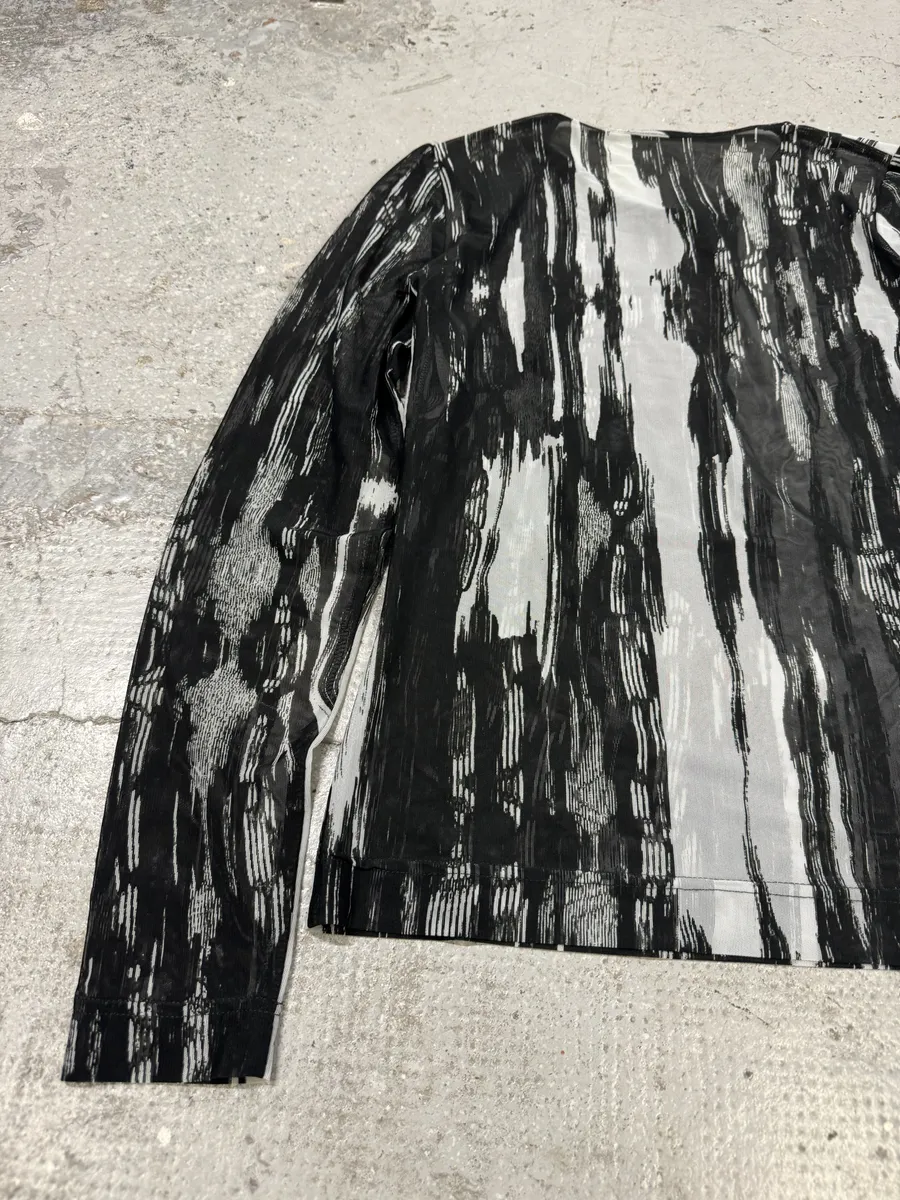 Dries Van Noten Abstract Black Nylon Mesh Top - Image 3