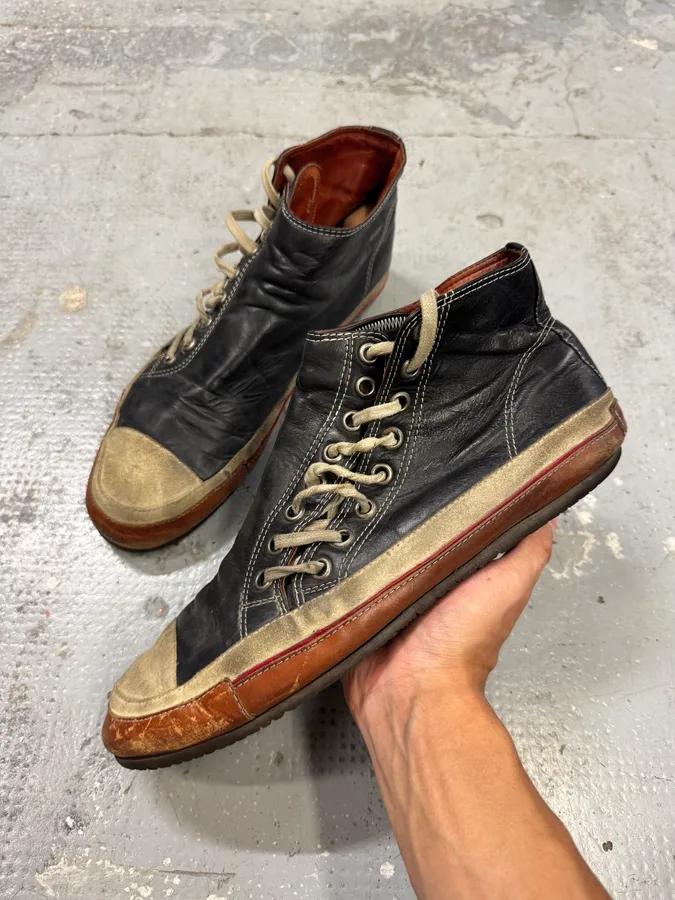 Dries Van Noten Asymmetrical Laced Leather Shoes - Image 4