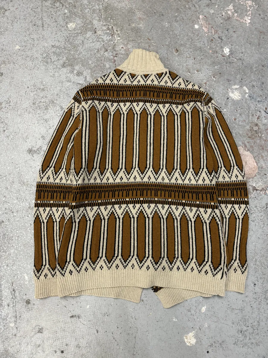 Dries Van Noten Asymmetrical Wool Brown Sweater - Image 2