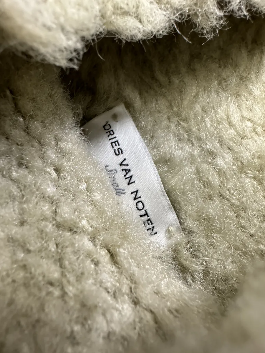 Dries Van Noten Beige Fur Effect Turtleneck Sweater - Image 6