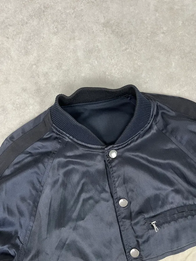 Dries Van Noten Beige & Navy Reversible Bomber Jacket - Image 12