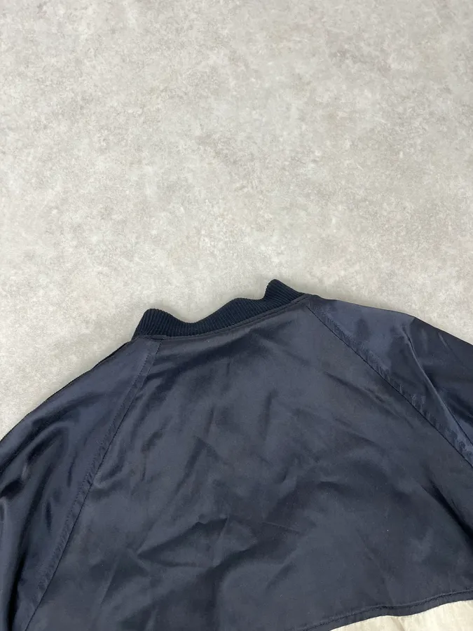 Dries Van Noten Beige & Navy Reversible Bomber Jacket - Image 13