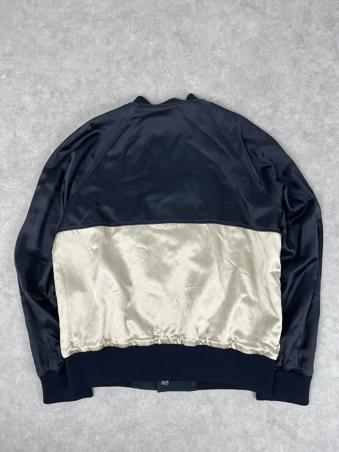 Dries Van Noten Beige & Navy Reversible Bomber Jacket - Image 3