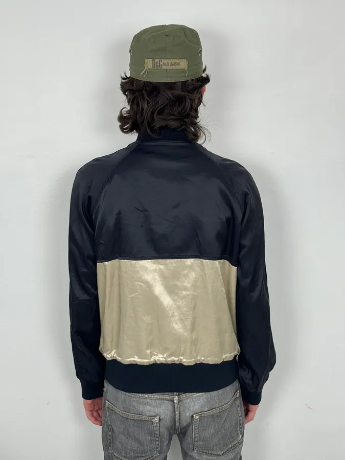 Dries Van Noten Beige & Navy Reversible Bomber Jacket - Image 7