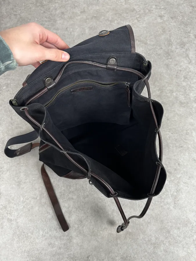 Dries Van Noten Black & Brown Leather Backpack - Image 10