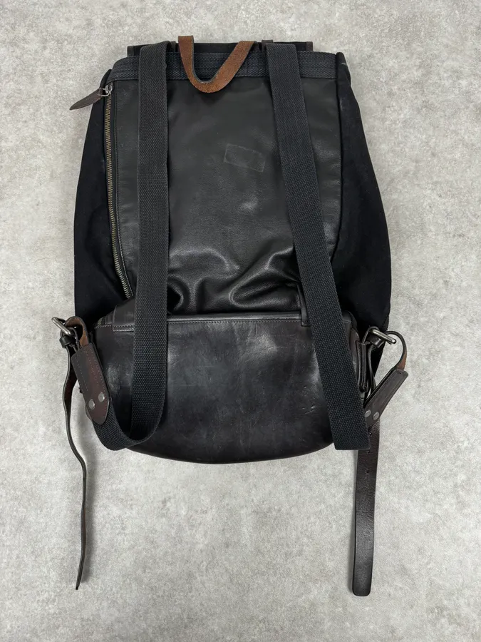 Dries Van Noten Black & Brown Leather Backpack - Image 4