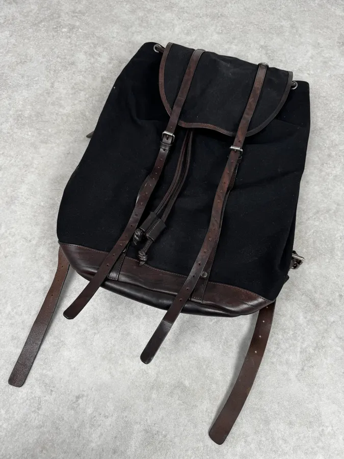 Dries Van Noten Black & Brown Leather Backpack - Image 5