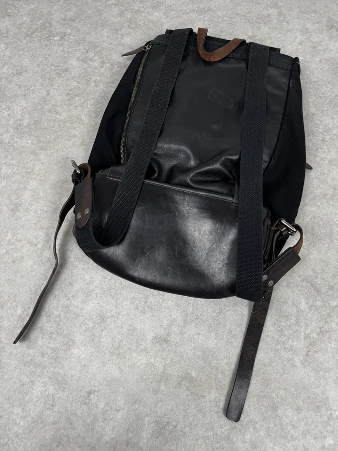 Dries Van Noten Black & Brown Leather Backpack - Image 6
