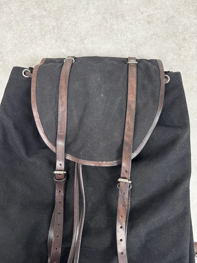 Dries Van Noten Black & Brown Leather Backpack - Image 7