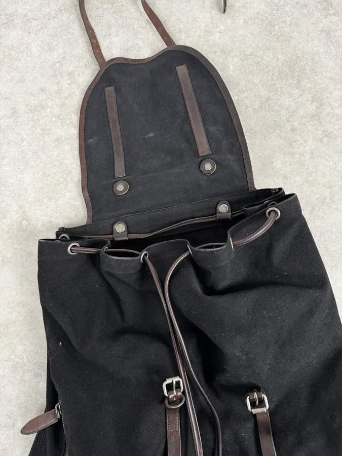 Dries Van Noten Black & Brown Leather Backpack - Image 8
