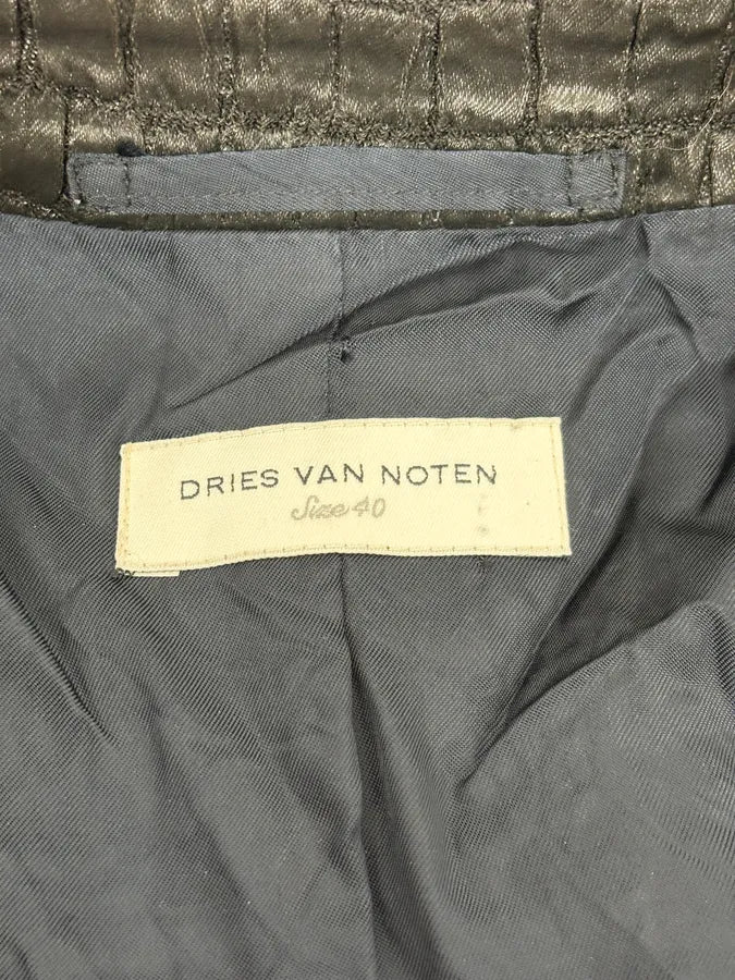 Dries Van Noten Black Crocodile Effect Cropped Jacket - Image 10