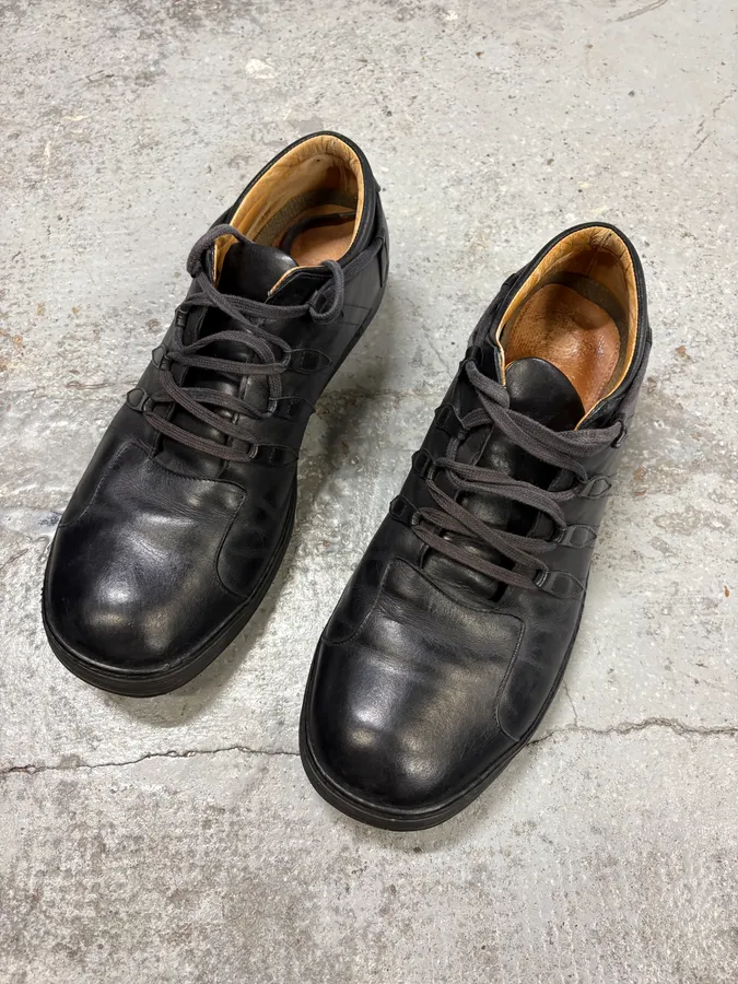 Dries Van Noten Black Leather Sneakers - Image 3