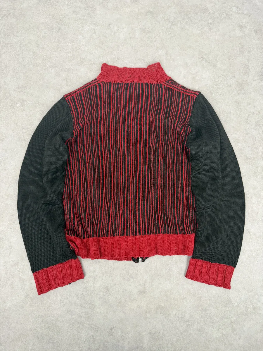 Dries Van Noten Black & Red Zip-up Sweater - Image 10
