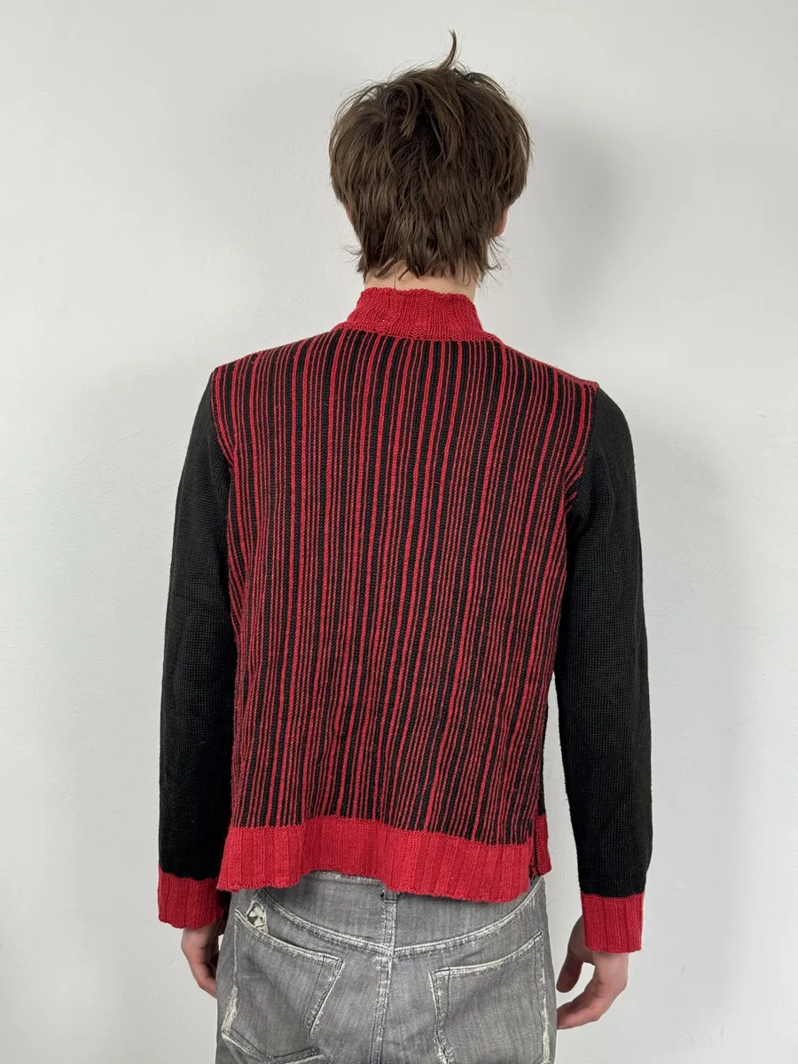 Dries Van Noten Black & Red Zip-up Sweater - Image 4