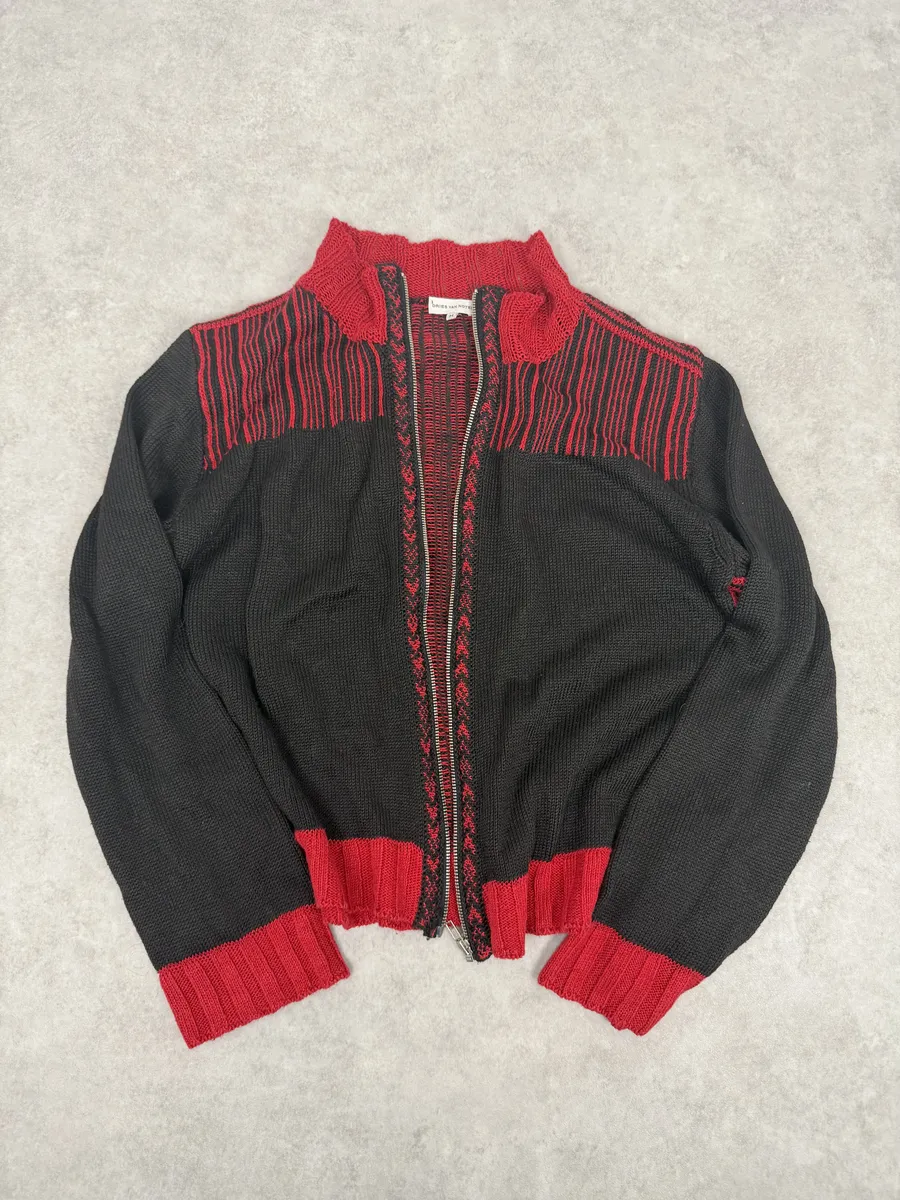 Dries Van Noten Black & Red Zip-up Sweater - Image 8