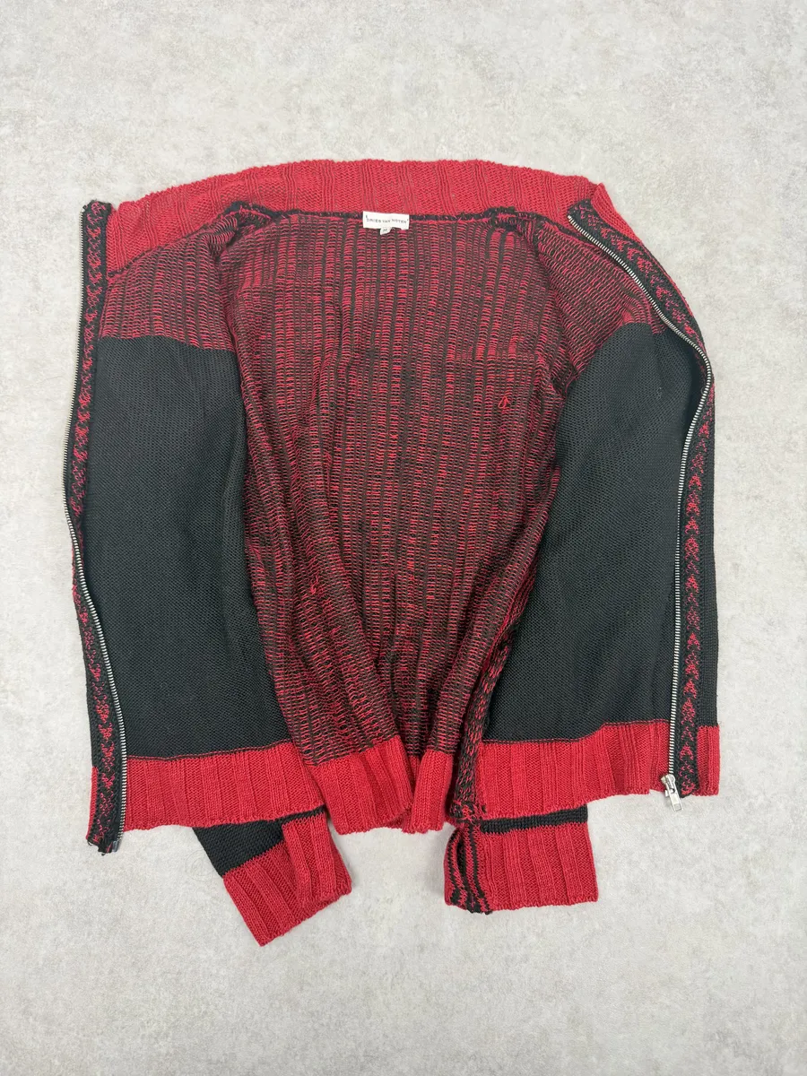 Dries Van Noten Black & Red Zip-up Sweater - Image 9