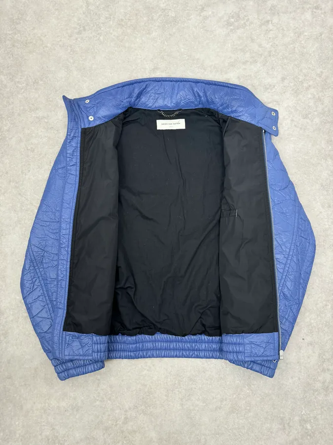 Dries Van Noten Blue Abstract Modern Jacket - Image 8