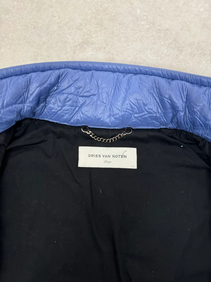 Dries Van Noten Blue Abstract Modern Jacket - Image 9