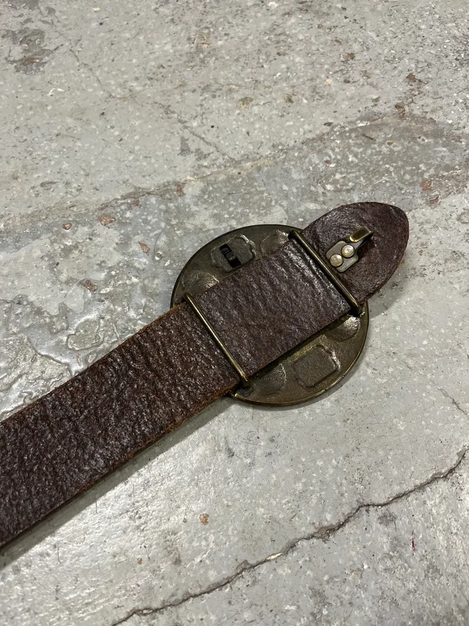 Dries Van Noten Brown Leather Sword Buckle Belt - Image 6