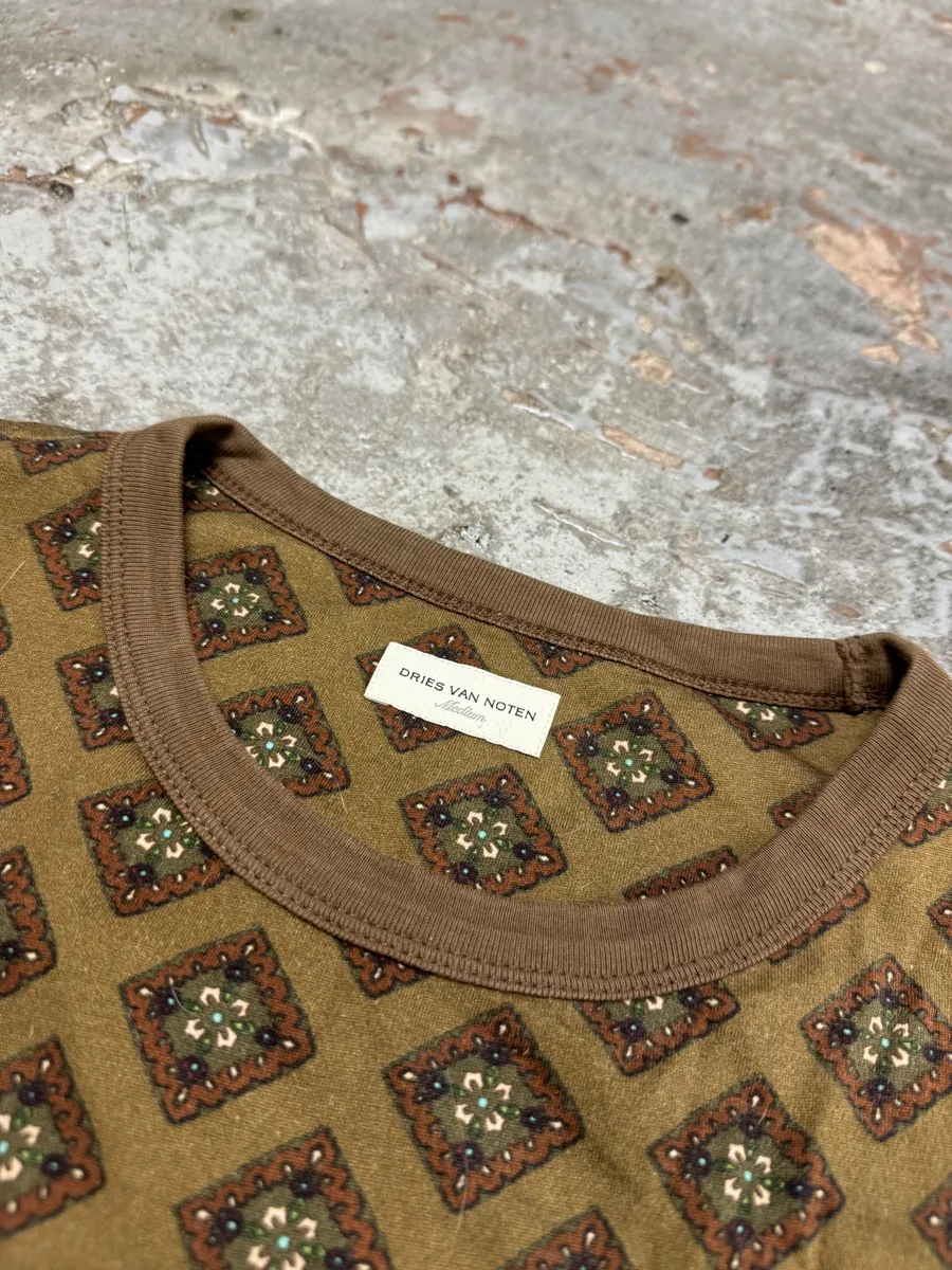 Dries Van Noten Brown Mozaic T-Shirt - Image 5