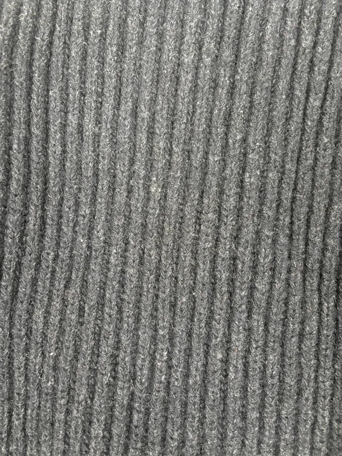Dries Van Noten Dark Grey Wool Minimalist Zip-up Sweater - Image 10