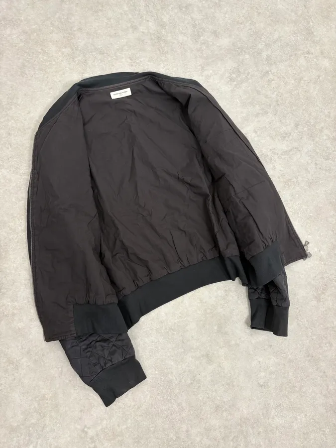 Dries Van Noten Eagle Black Quilted Bomber Light Jacket - Image 7