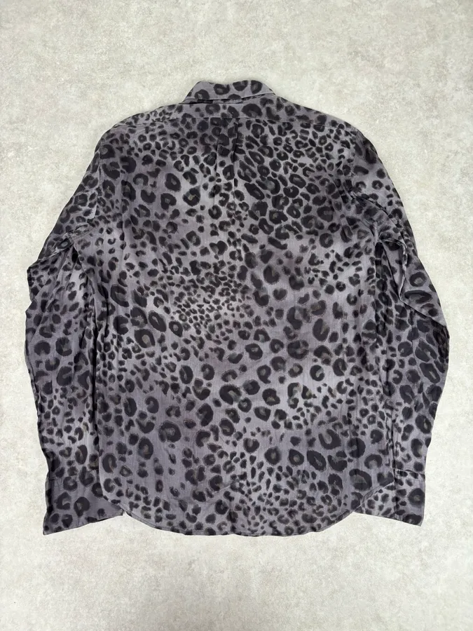 Dries Van Noten Grey & Black Leopard Print Shirt - Image 5